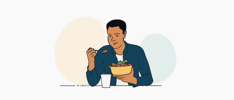 A vegetarian man eating a bowl of natural and healthy foods with dates